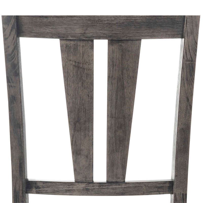 Bowery Hill 6 Piece Dining Set with Padded Seats in Gray Oak/Black