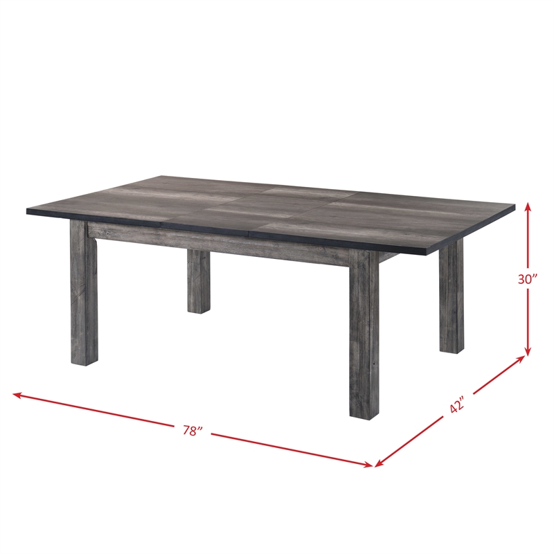 Bowery Hill 6 Piece Dining Set with Padded Seats in Gray Oak/Black