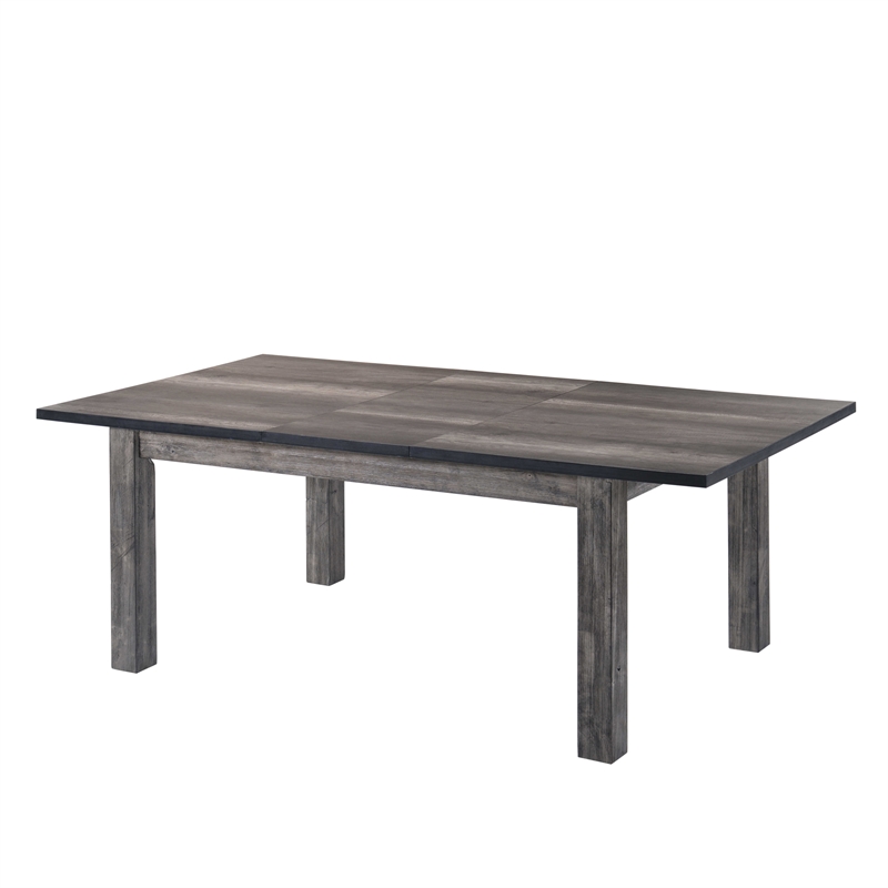 Bowery Hill 6 Piece Dining Set with Padded Seats in Gray Oak/Black