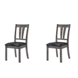 Bowery Hill 6 Piece Dining Set with Padded Seats in Gray Oak/Black