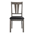 Bowery Hill 6 Piece Dining Set with Padded Seats in Gray Oak/Black