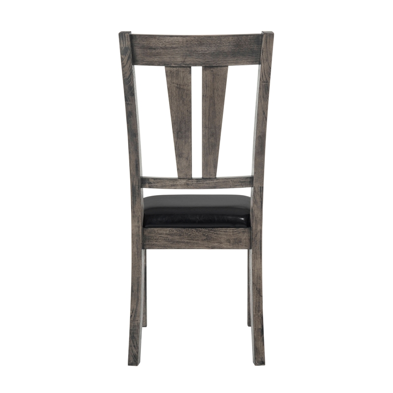 Bowery Hill 6 Piece Dining Set with Padded Seats in Gray Oak/Black