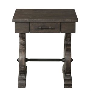 Bowery Hill Wood Brown End Table Rectangular Distressed 22&quot x 22&quot x 24&quot