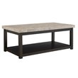 Bowery Hill 2 Piece Marble Top Occasional Table Set in Espresso