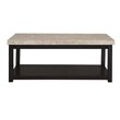 Bowery Hill 2 Piece Marble Top Occasional Table Set in Espresso