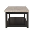 Bowery Hill 2 Piece Marble Top Occasional Table Set in Espresso