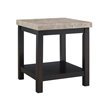 Bowery Hill 2 Piece Marble Top Occasional Table Set in Espresso