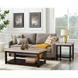 Bowery Hill 2 Piece Marble Top Occasional Table Set in Espresso