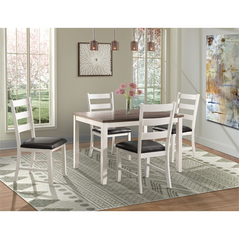 Bowery Hill Brown 5PC Dining Set in Brown