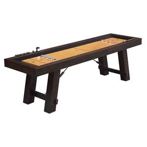 Bowery Hill Spruce Veneer Brown Shuffleboard Table Rectangular Unassembled