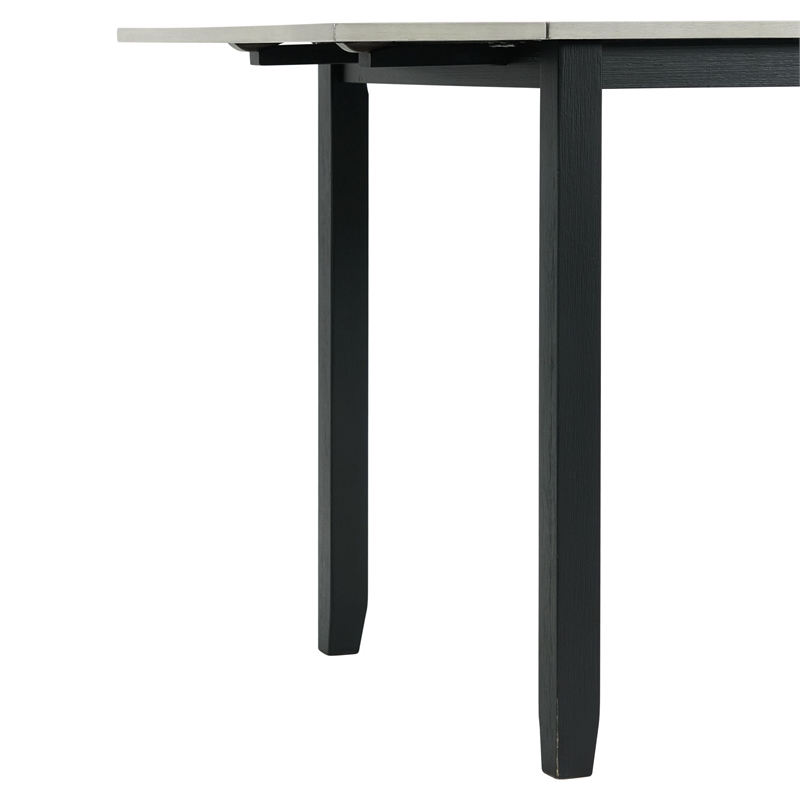 Bowery Hill 3PC Drop Leaf Dining Set in Gray