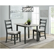 Bowery Hill 3PC Drop Leaf Dining Set in Gray