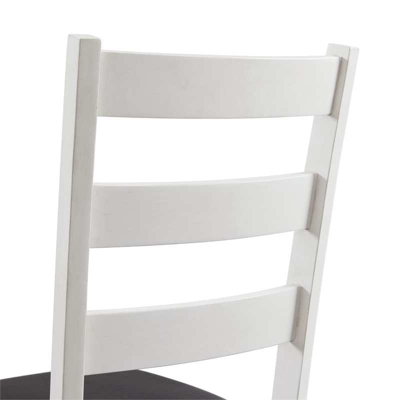 Bowery Hill 3PC Drop Leaf Dining Set in Brown and White