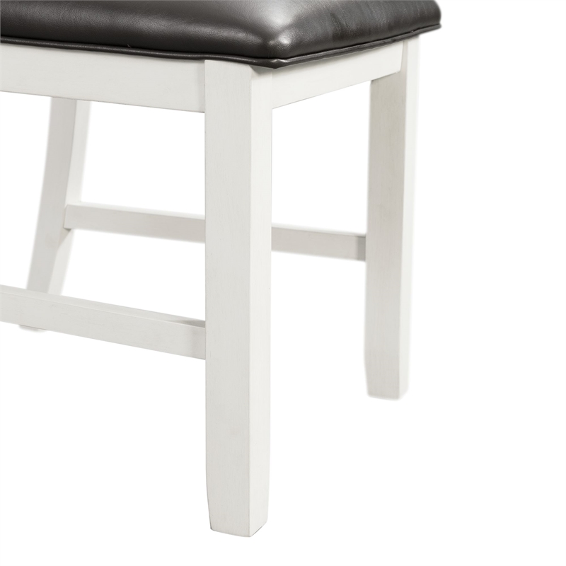 Bowery Hill 3PC Drop Leaf Dining Set in Brown and White