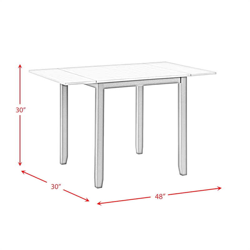 Bowery Hill 3PC Drop Leaf Dining Set in Brown and White