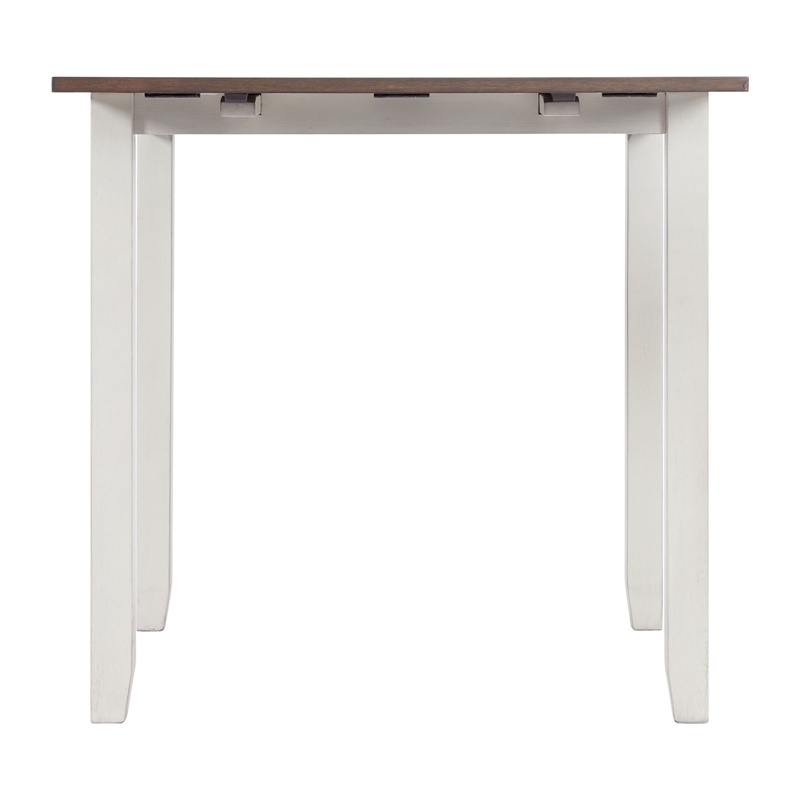 Bowery Hill 3PC Drop Leaf Dining Set in Brown and White