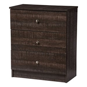 Bowery Hill Contemporary 3-Drawer Wood Storage Chest in Espresso