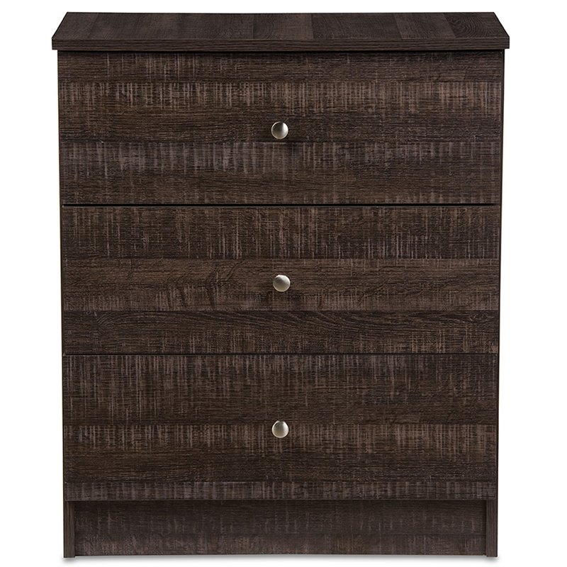 Bowery Hill Contemporary 3-Drawer Wood Storage Chest in Espresso