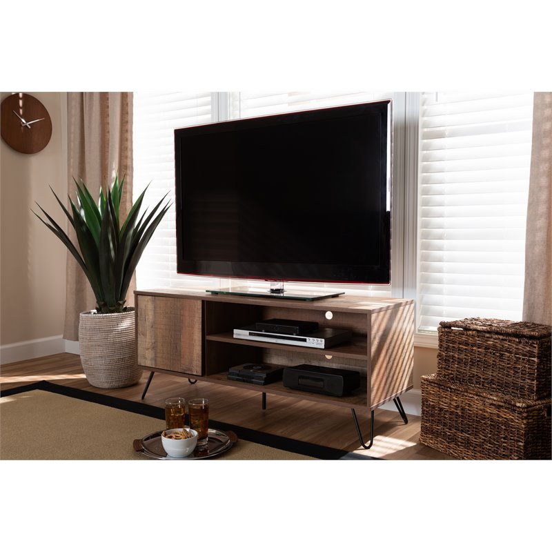 Bowery Hill Rustic 1-Door Wood TV Stand for TVs up to 47