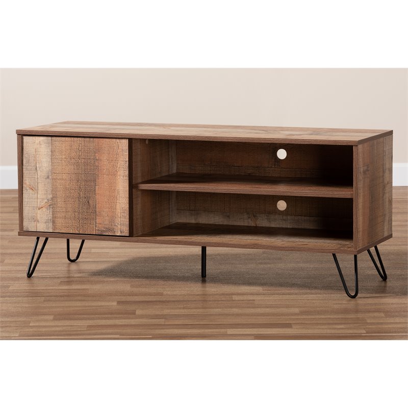 Bowery Hill Rustic 1-Door Wood TV Stand for TVs up to 47