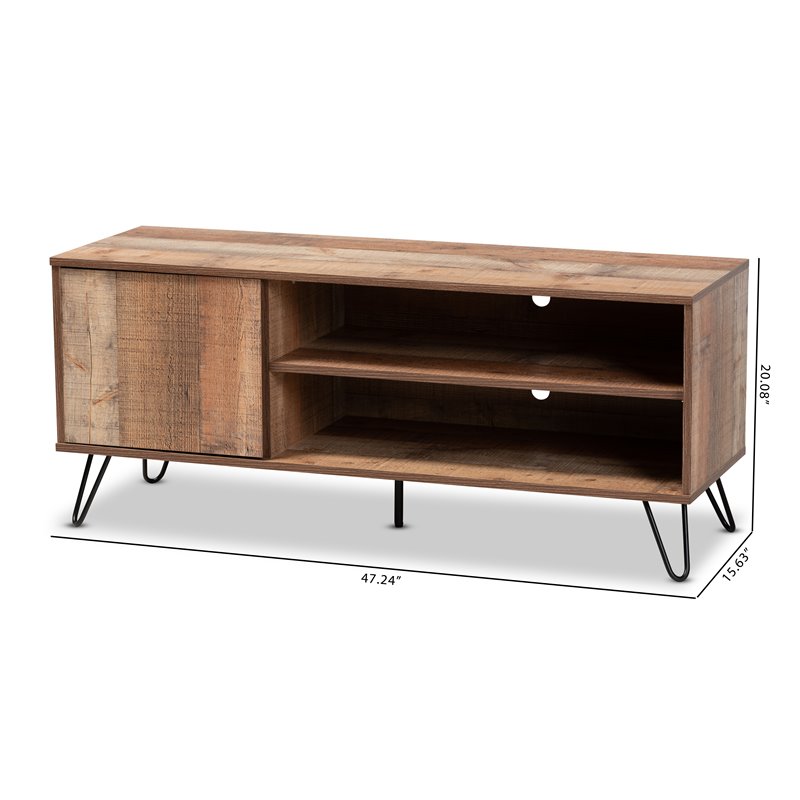 Bowery Hill Rustic 1-Door Wood TV Stand for TVs up to 47