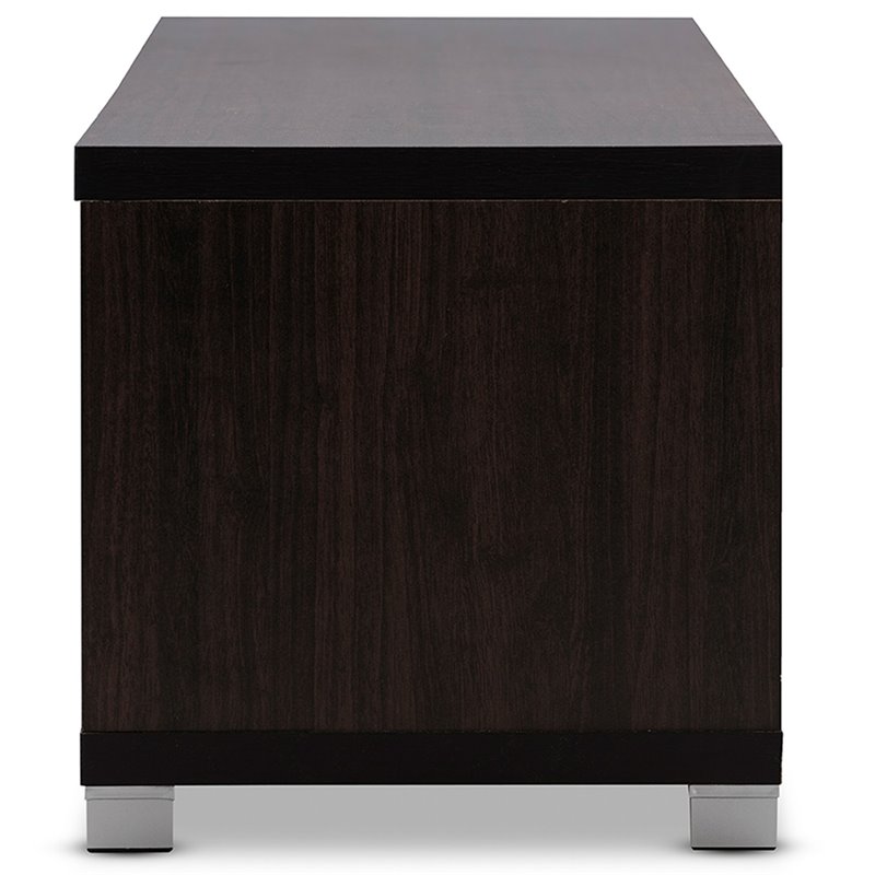 Bowery Hill Engineered Wood Dark Espresso TV Stand Rectangular Tall 70.2