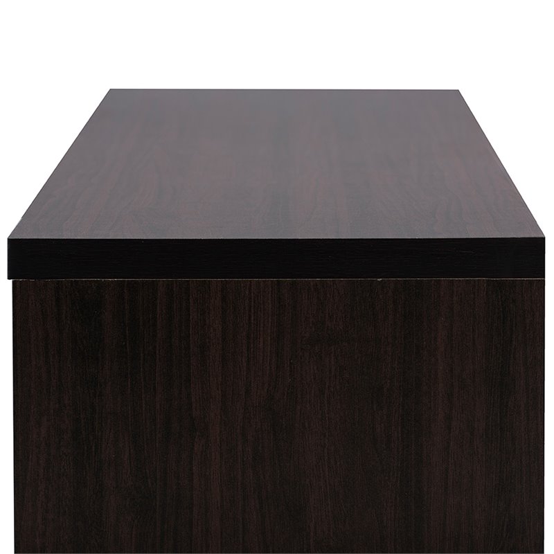 Bowery Hill Engineered Wood Dark Espresso TV Stand Rectangular Tall 70.2
