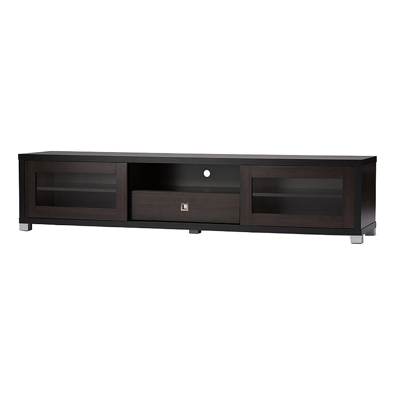 Bowery Hill Engineered Wood Dark Espresso TV Stand Rectangular Tall 70.2