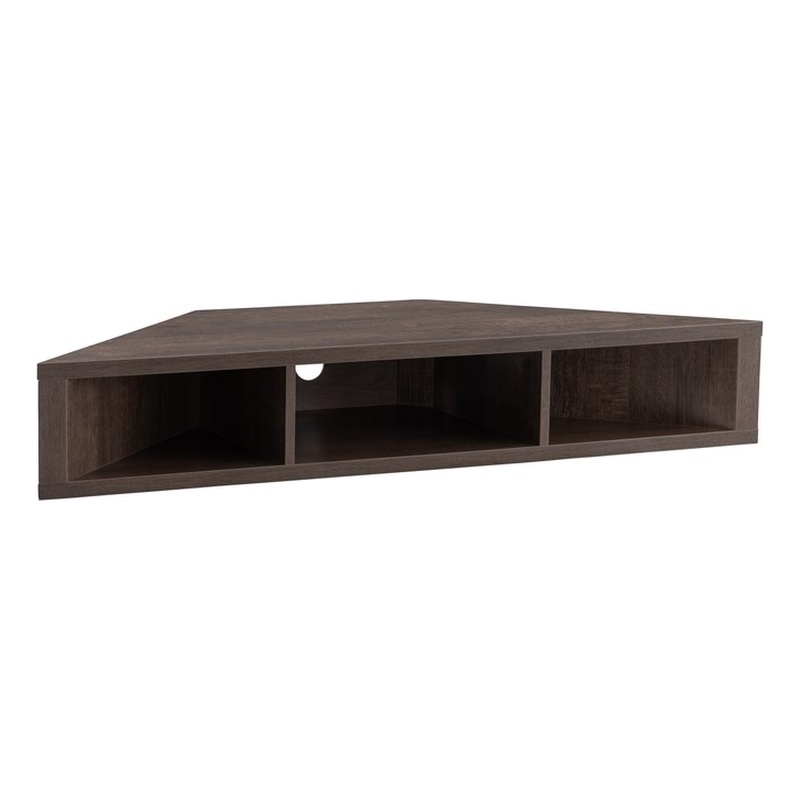 Bowery Hill Modern Wood Corner Floating TV Stand for TVs up to 42