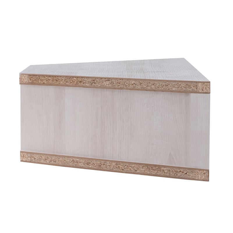 Bowery Hill MDF White Oak Floating Corner TV Stand Rectangular Cable Management 46.5