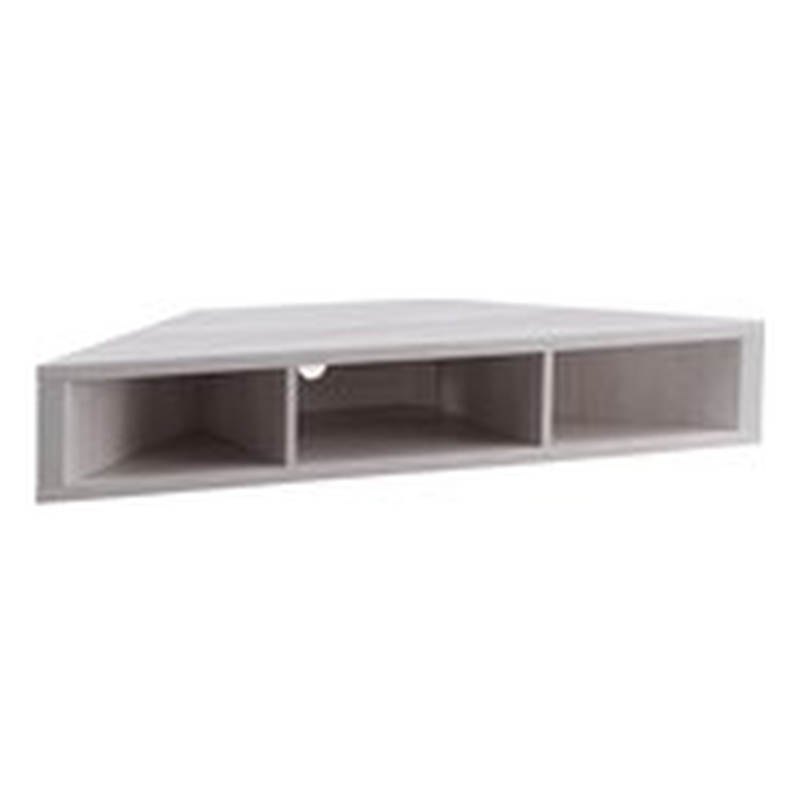 Bowery Hill MDF White Oak Floating Corner TV Stand Rectangular Cable Management 46.5