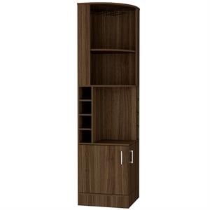 Bowery Hill Wood Oak Bar Cabinet Corner Space-Efficient 71.1&quotH Unassembled