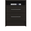 Bowery Hill Wood Black Nightstand Rectangular 19.9