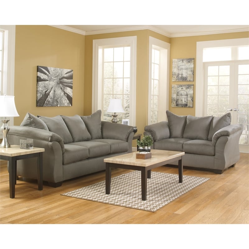 Bowery Hill Polyester Cobblestone Loveseat Contemporary 67