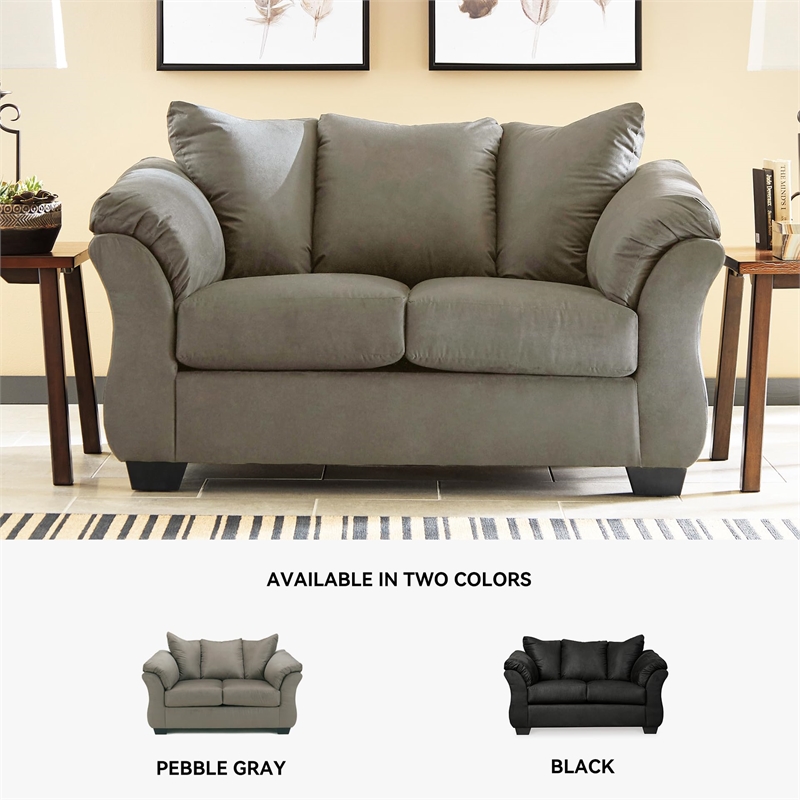 Bowery Hill Polyester Cobblestone Loveseat Contemporary 67