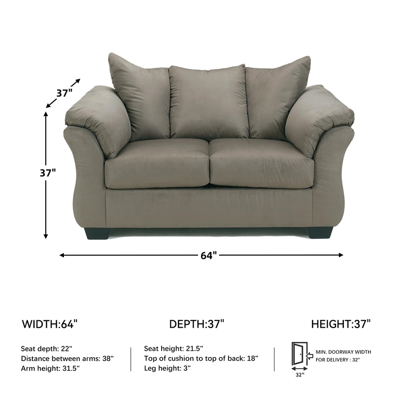 Bowery Hill Polyester Cobblestone Loveseat Contemporary 67