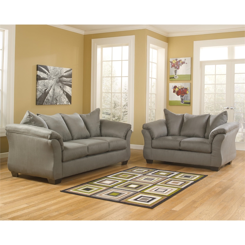 Bowery Hill Polyester Cobblestone Loveseat Contemporary 67