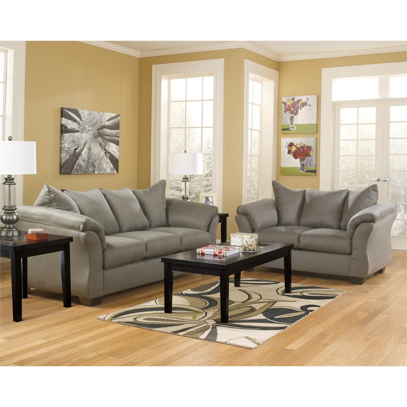 Bowery Hill Polyester Cobblestone Loveseat Contemporary 67