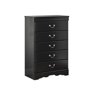 Bowery Hill 5 Drawer Wood Chest in Black