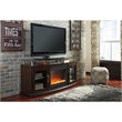 Bowery Hill Glass Black Electric Fireplace Insert LED Unassembled