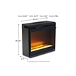 Bowery Hill Glass Black Electric Fireplace Insert LED Unassembled