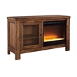 Bowery Hill Glass Black Electric Fireplace Insert LED Unassembled