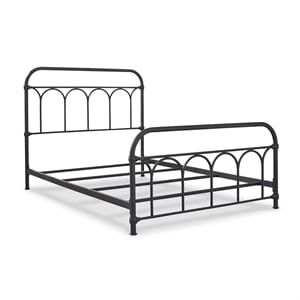 Bowery Hill Full Metal Spindle Bed in Matte Black