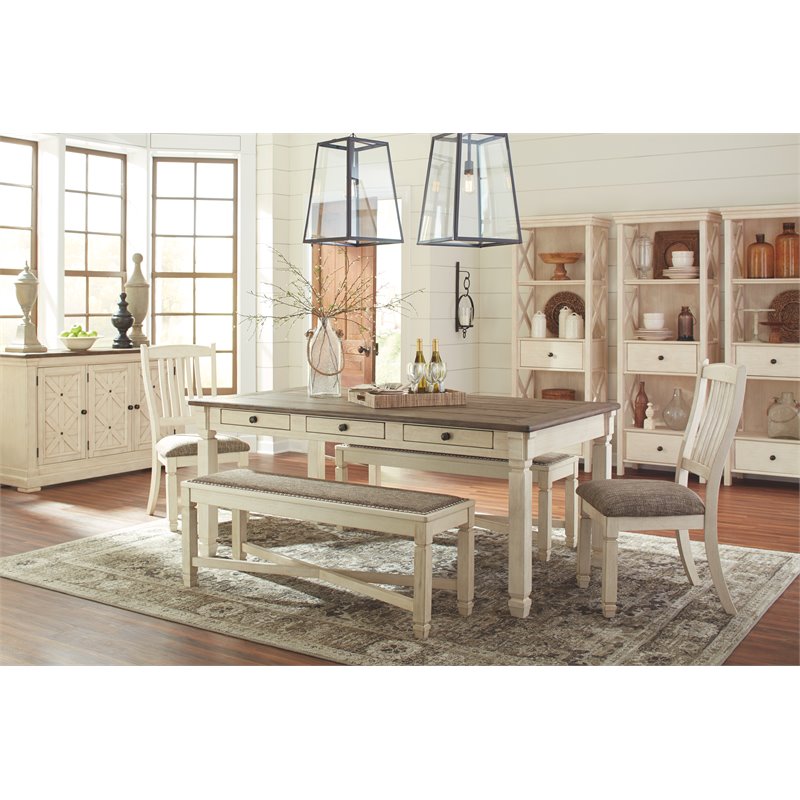 Bowery Hill Server in Antique White and Weathered Oak