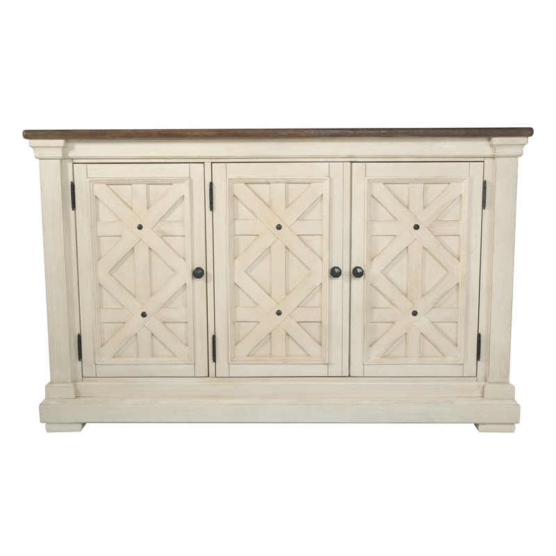 Bowery Hill Server in Antique White and Weathered Oak