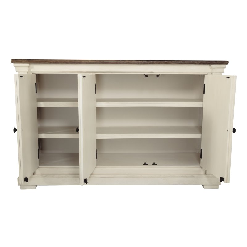 Bowery Hill Server in Antique White and Weathered Oak