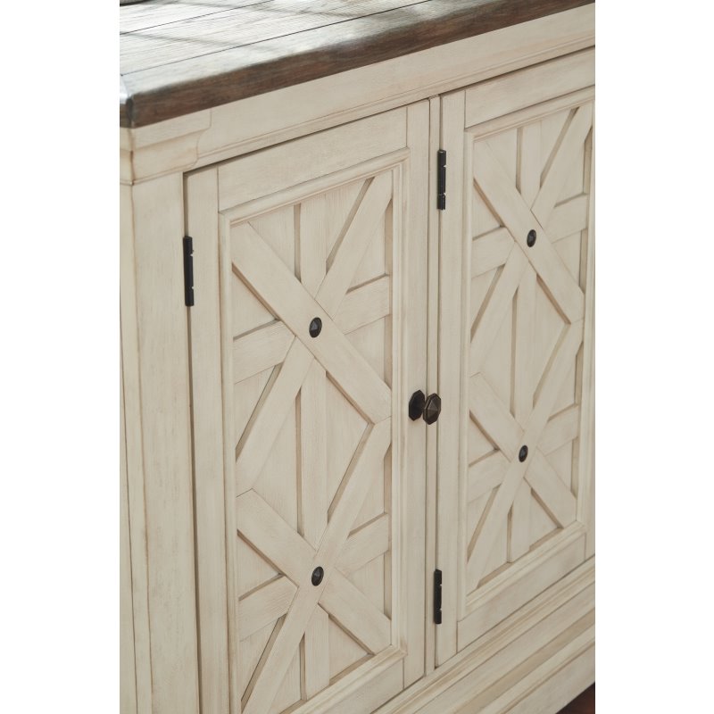 Bowery Hill Server in Antique White and Weathered Oak