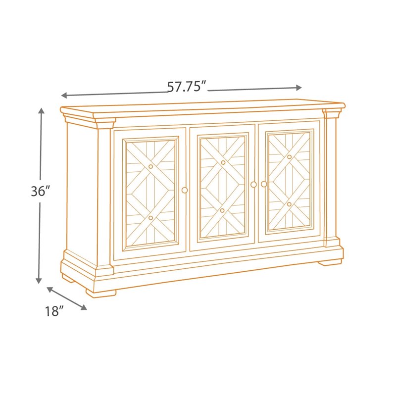 Bowery Hill Server in Antique White and Weathered Oak