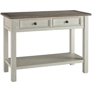 Bowery Hill Wood Antique White Console Table Rectangular 33&quot x 46&quot x 22&quot