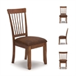 Bowery Hill Upholstered Dining Side Chair in Rustic Brown